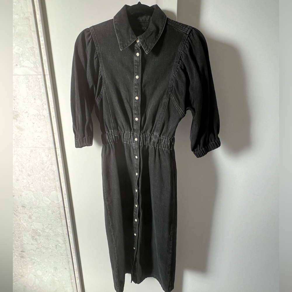 All Saints black denim dress